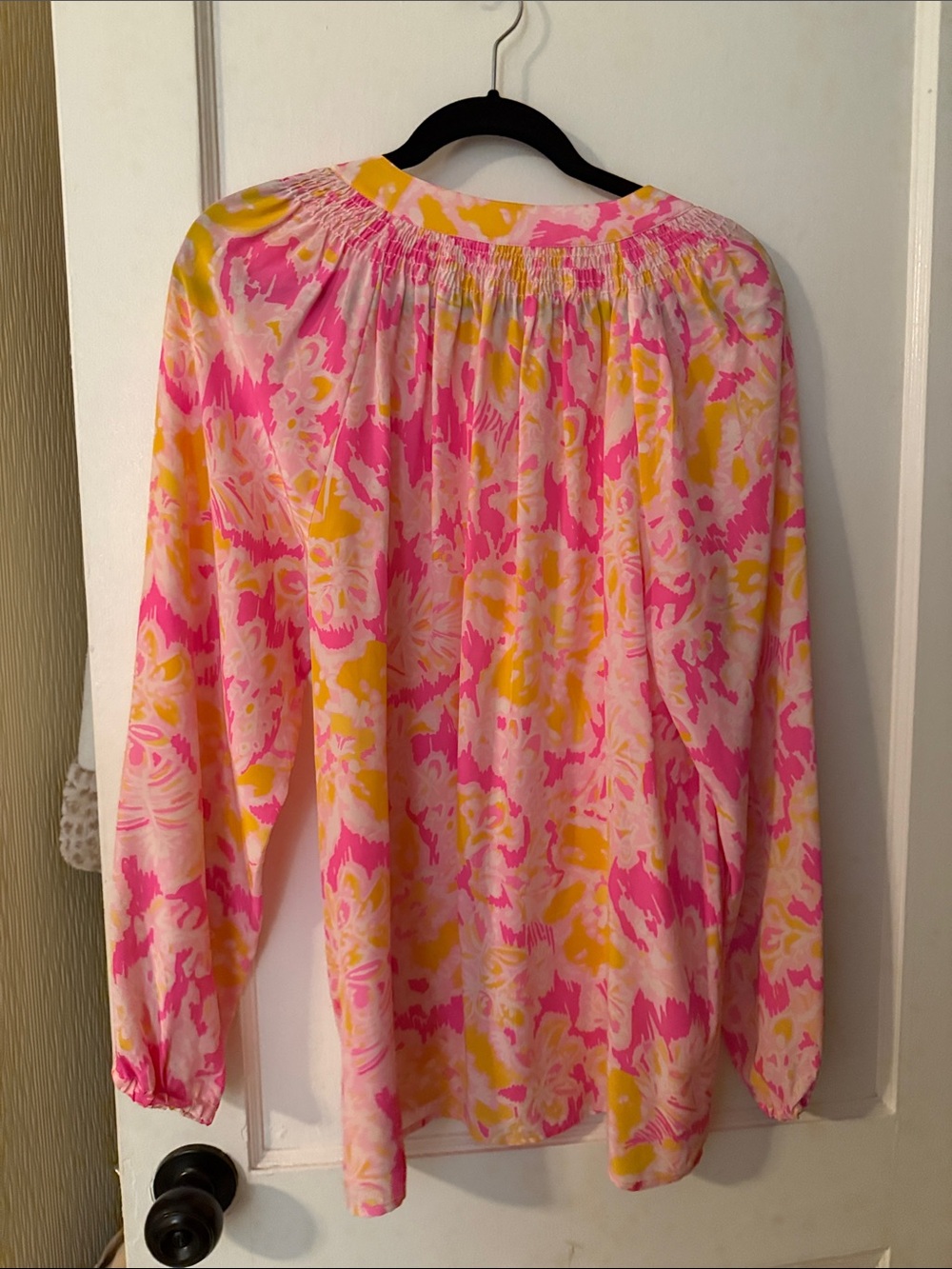 Lilly Pulitzer Pink & Yellow Elsa 100% Silk - Picture 5 of 5